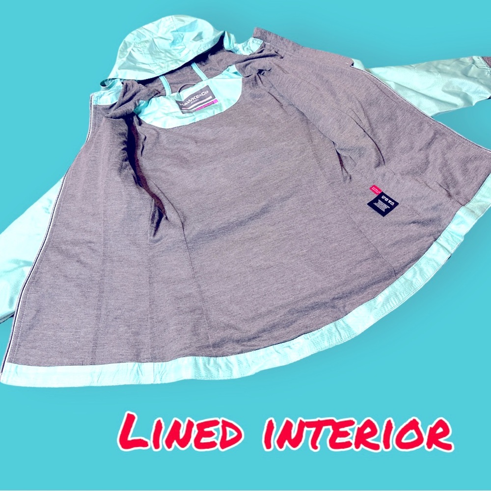 🎉HOST PICK 🎉NWT HAWKE & Co Girls Rain Jacket/Windbreaker in Teal. Girls 7/8 - Picture 3 of 15